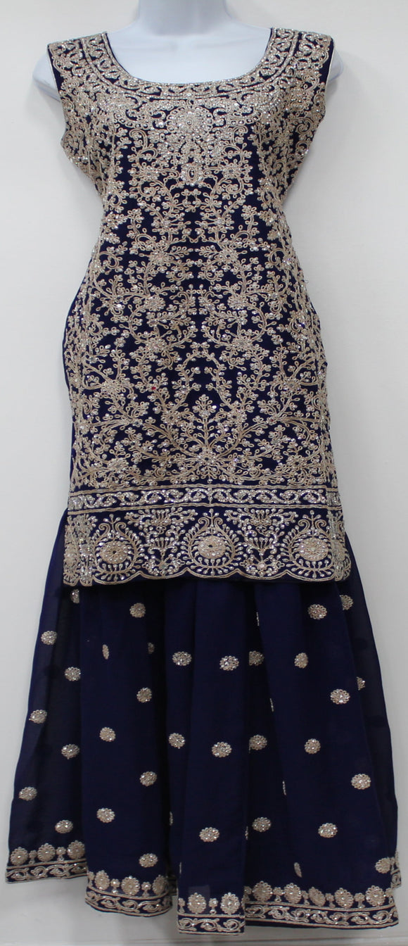 Beautiful Royal Blue Sharara Suit