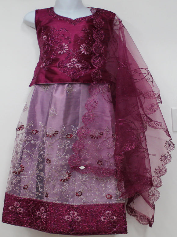 Beautiful Lavender & Wine Lehenga