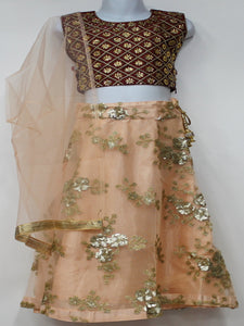 Beautiful Maroon & Peach Lehenga