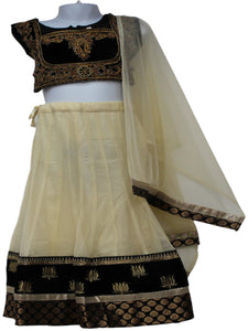 Beautiful Black & Off White Lehenga