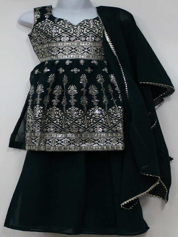 Beautiful Dark Green Sharara Suit