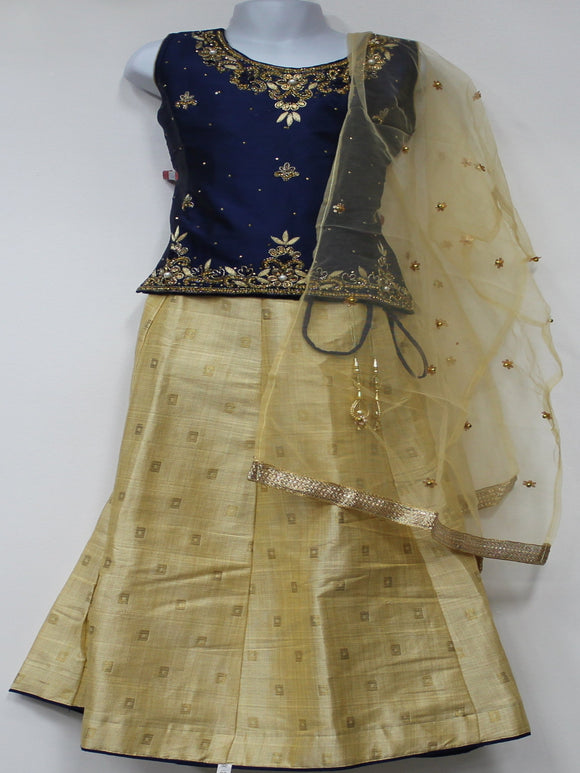 Beautiful Royal Blue & Off White Lehenga