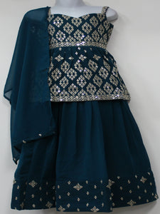 Beautiful Teal Blue Lehenga