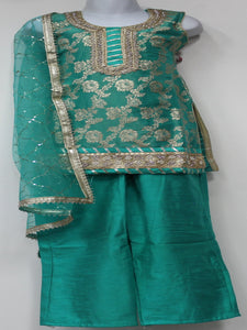 Beautiful Dark Green Plazo Suit